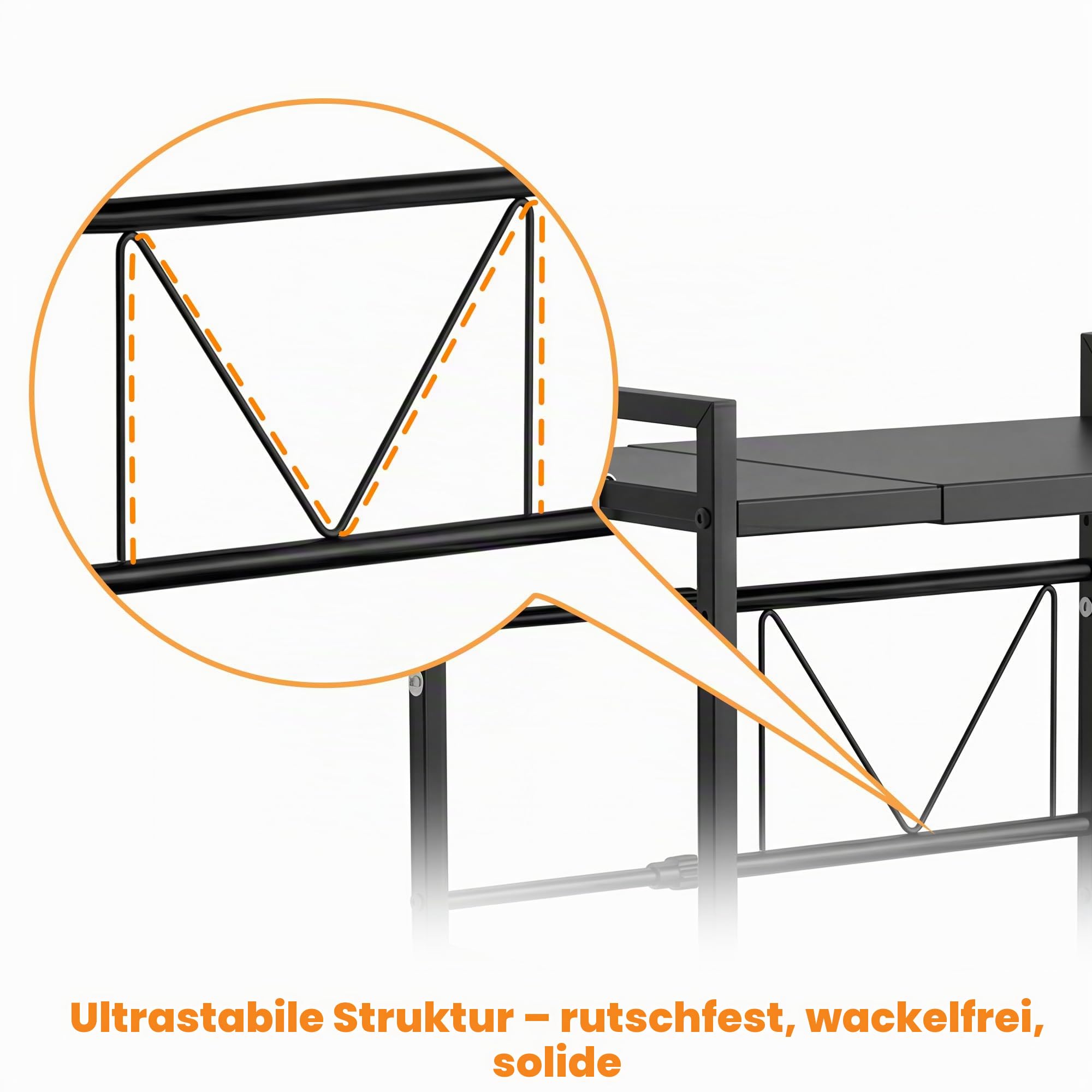 2 Etagen Mikrowellenregal, Ausziehbarer Küchen Organizer