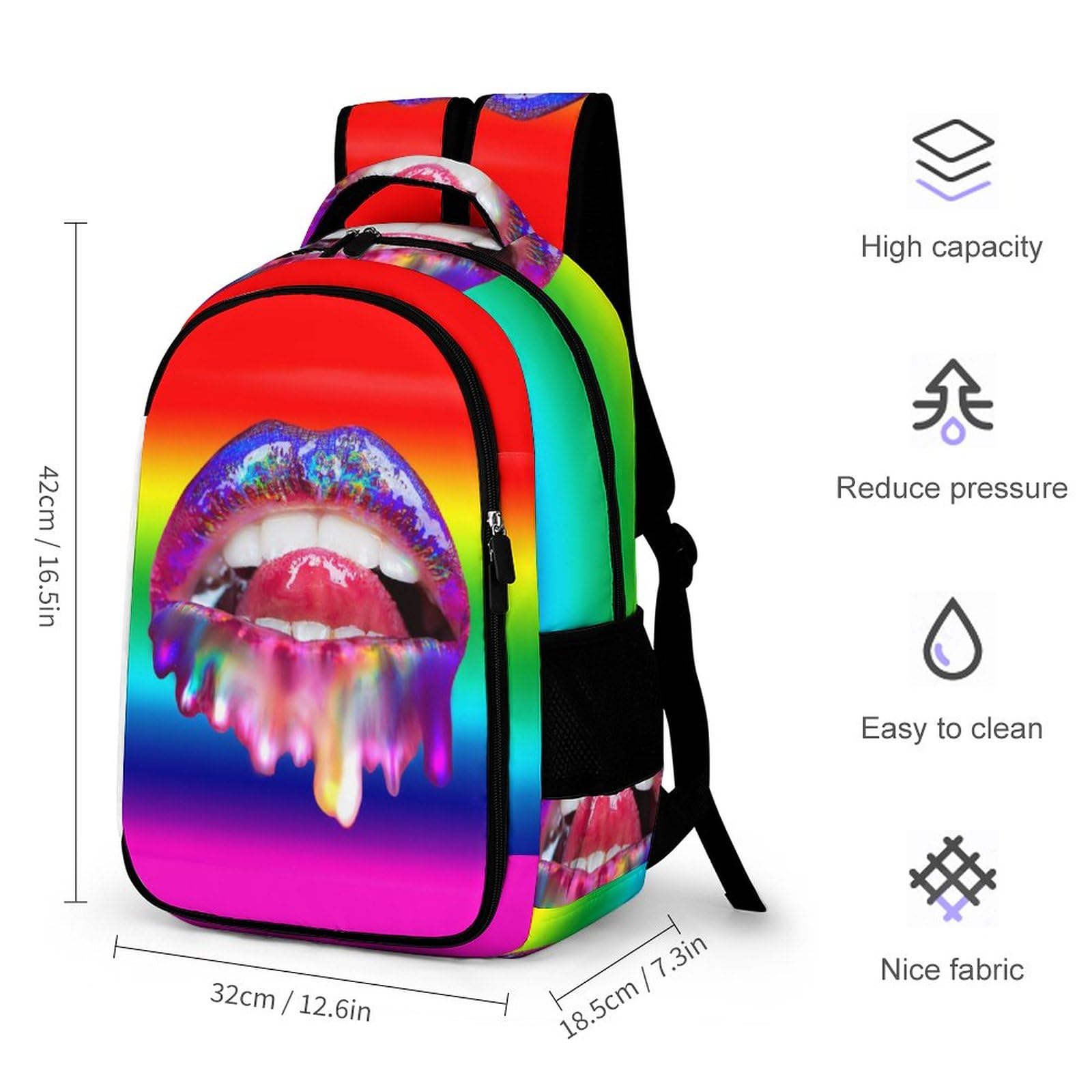 プライド　バッグ　バックパック Amazon | とろける唇と舌のゲイプライド旗 バックパック おしゃれ