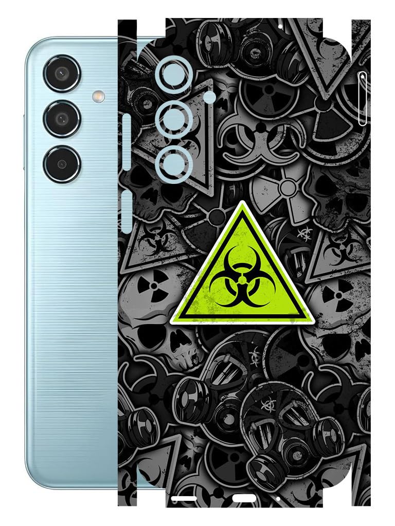 AtOdds Mobile Skin Sticker | Compatible for Samsung M35 (5G) | Scratchproof Matte Finish | Full Coverage for All Sides & Camera Protection (Radio-Active)