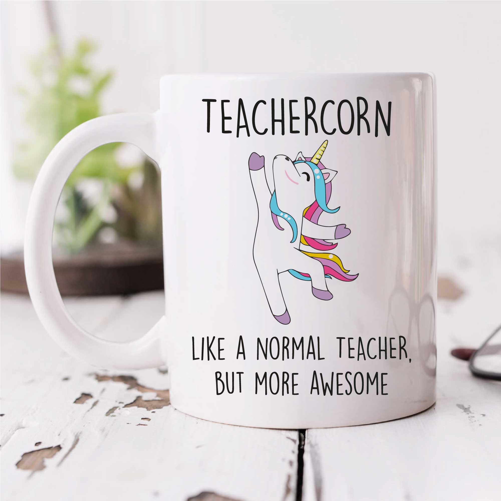 60 Second Makeover Limited Teachercorn Mug Awesome Teacher Gifts Unicorn Friend Funny Mug Present Gifts for Teachers Teaching Leaving Presents from Kids Novelty Coffee Cup