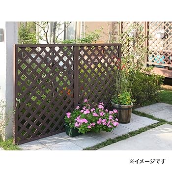 人工木調　ラティスフェンス　ブラウン 樹脂製 アルミフレーム ガーデンフェンス Amazon | 人工木 ラティス フェンス 1890【1800×900mm／ダーク