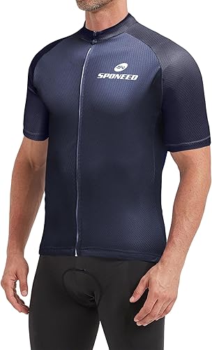 Miniatura 9 de sponeed - Jerséis de ciclismo para hombre tops camisas de ciclismo manga corta atuendo de ciclismo chaqueta de ciclismo de cierre completo con