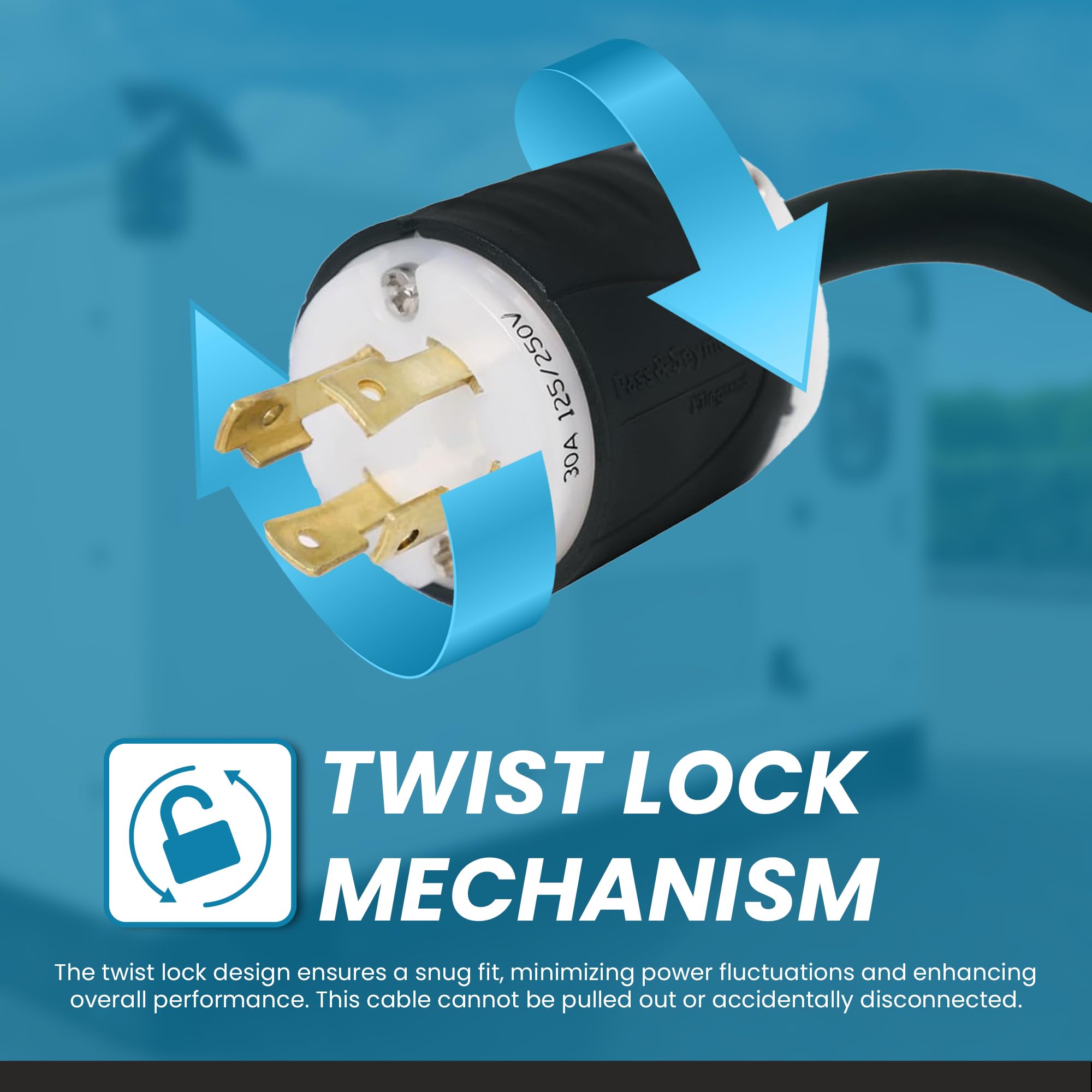 IronBox Electric - Heavy-Duty NEMA L14-30 Generator Extension Cord