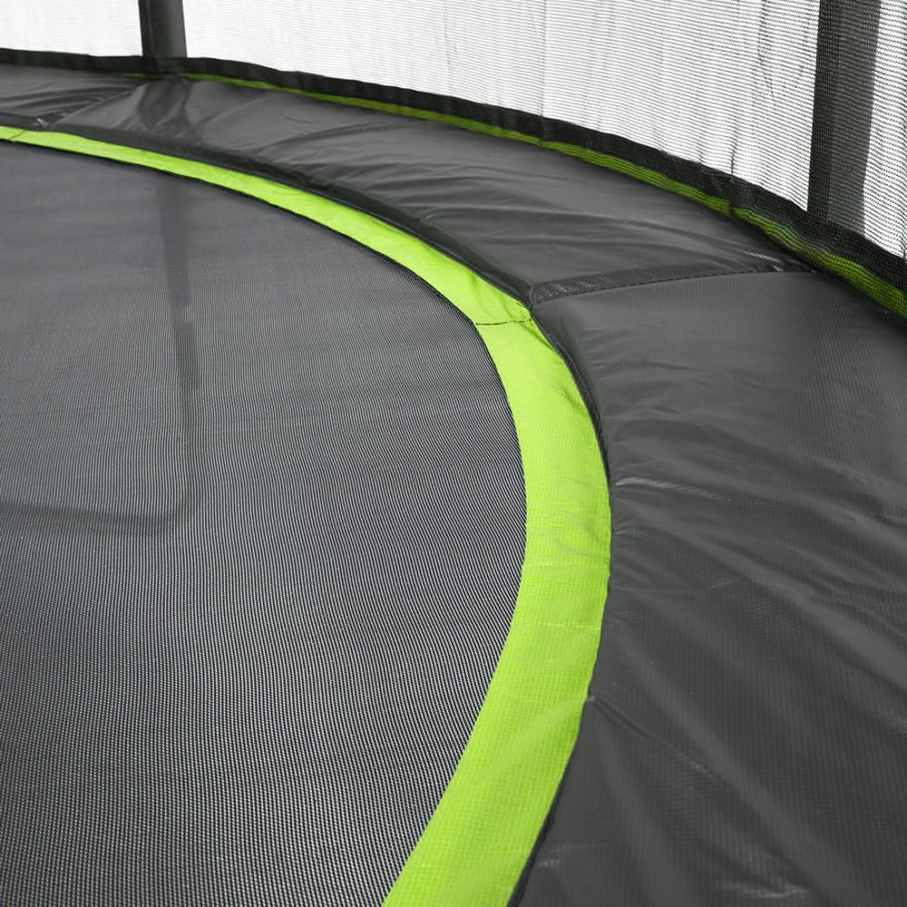 KANGUI Trampoline de Jardin PUNCHI avec Filet de Sécurité, Échelle, Bâche de Protection et Kit d’Ancrage – Vert – Ø300, Ø360 et Ø430 cm