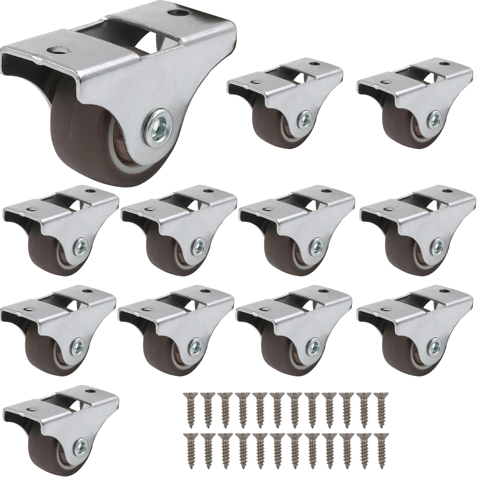 Self Adhesive Castor Wheels Heavy Duty Low Profile Pack of 12
