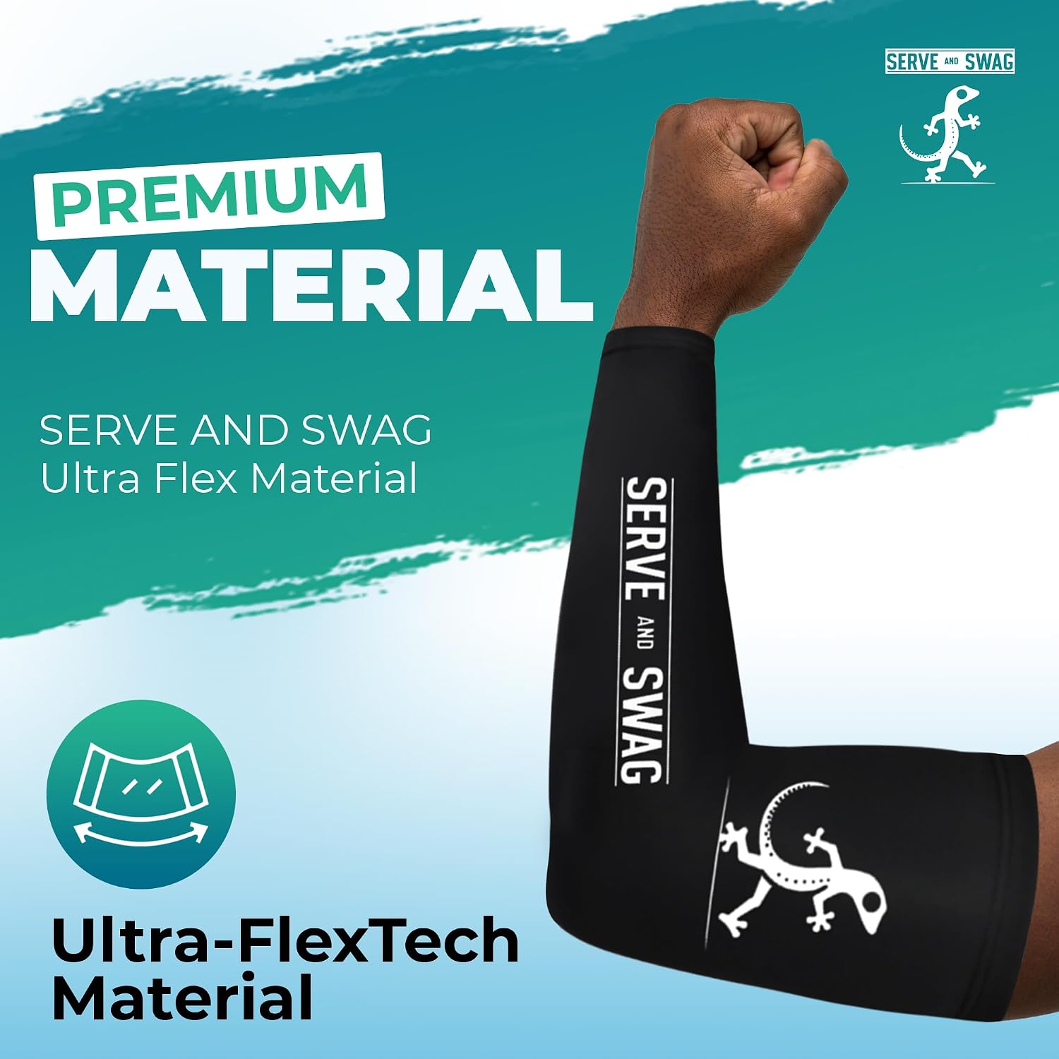 Serve and Swag™ Arm Compression Sleeves, For Men and Women, Volleyball, Basketball, Running, Sleeves in Black or White