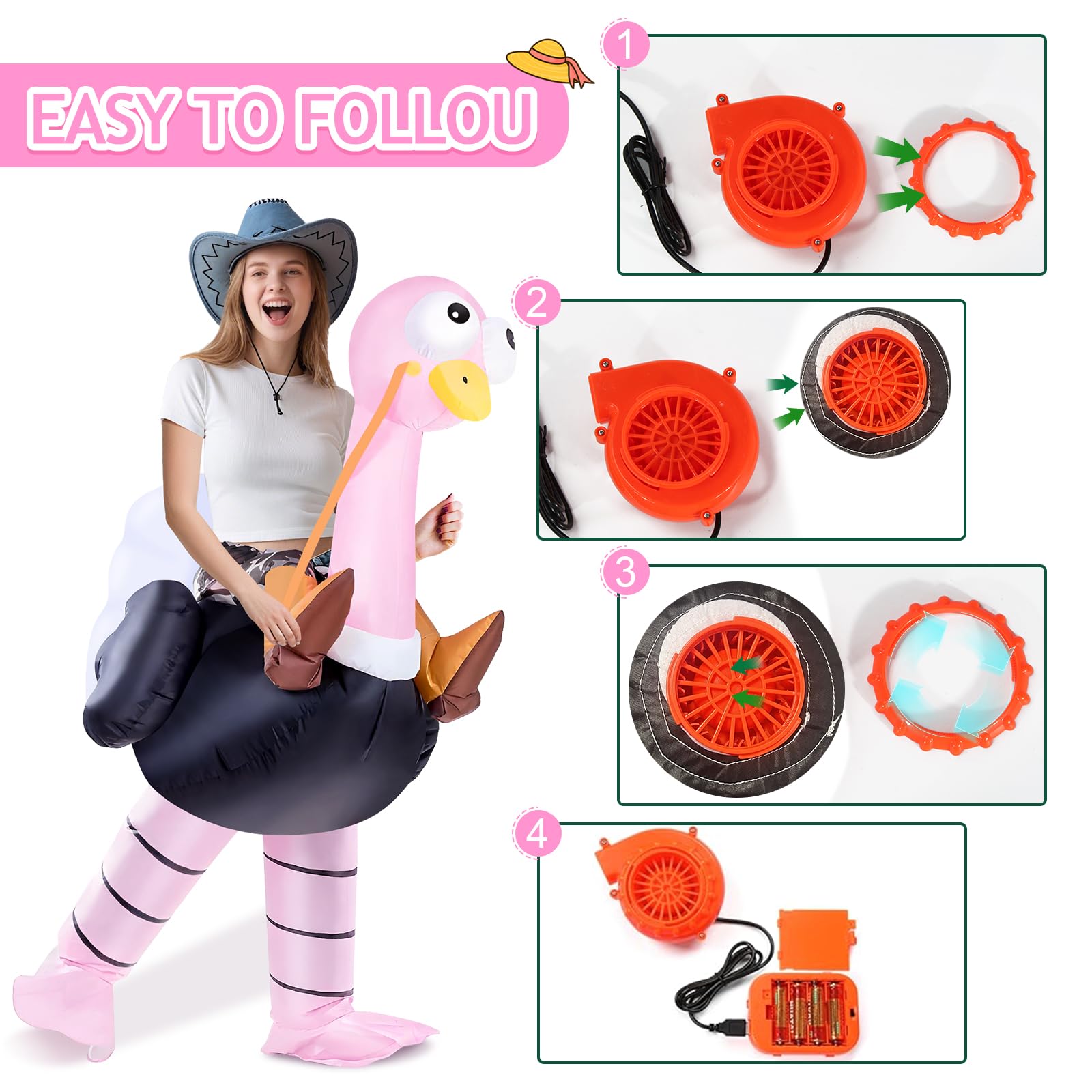 MIAOKE Inflatable Costume, Halloween Costumes Adult Inflatable for Men Women Blow up Funny Fancy Dress (Ostrich) - Image 4