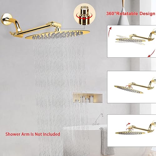 Miniatura 6 de NearMoon Cabezal de ducha de lluvia, diseño ultrafino, aumento de presión, impresionante algo de experiencia, cabezal de ducha de acero inoxidable