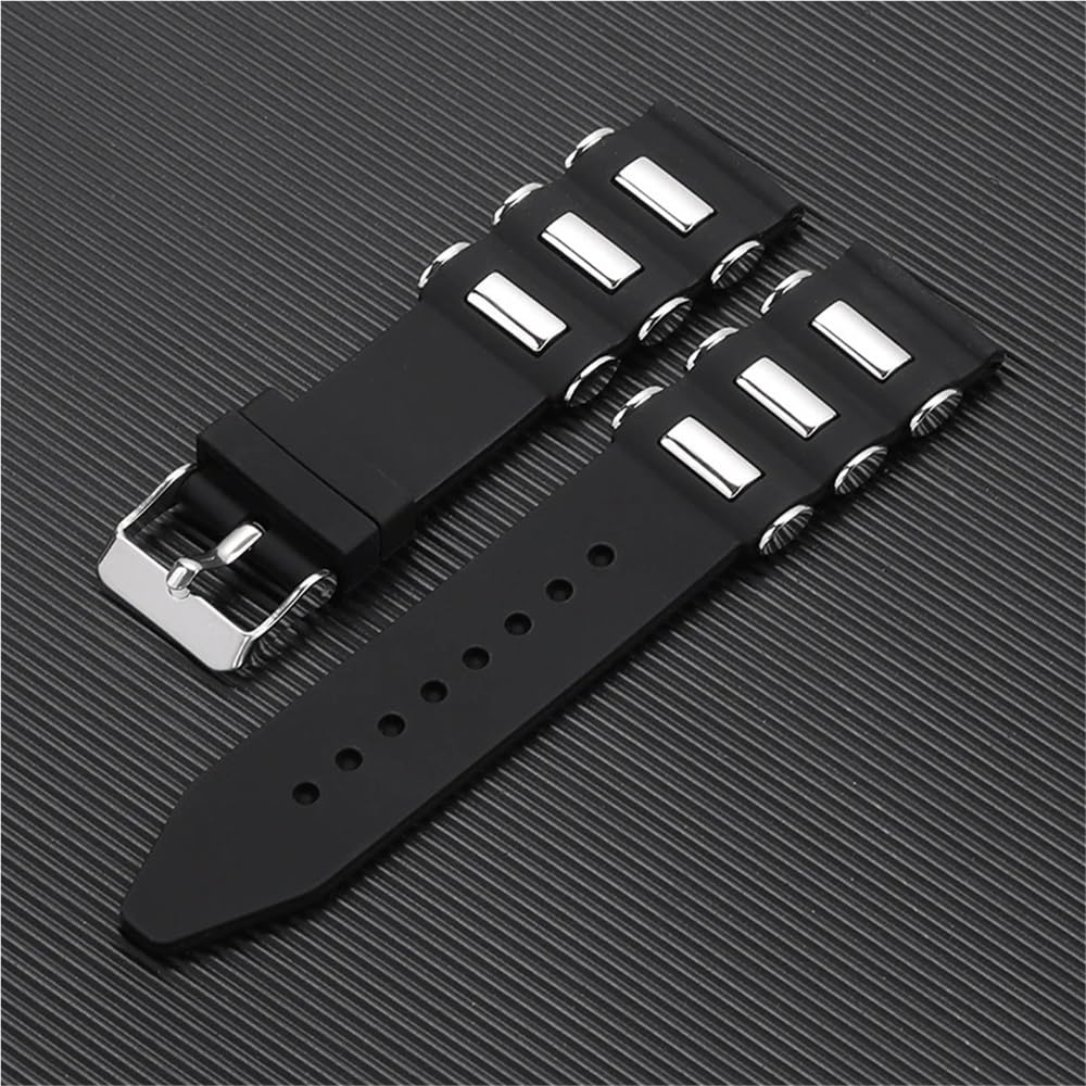 22 mm 24 mm 26 mm Black Sport Silikon Silikonowy pasek do zegarków do smartwatch mężczyzn gumowa bransoletka zegarkowa
