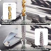 Vista 5 de REXBETI Juego de extractor de pernos y extractor de tornillos de 26 piezas y juego de brocas de cobalto, estuche con extractor de pernos de 13