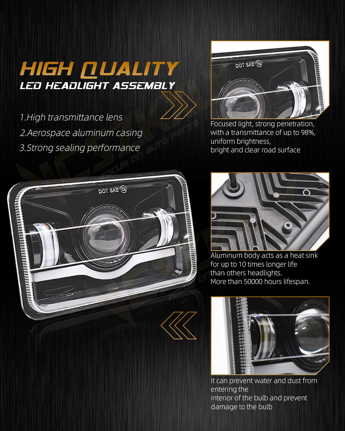 2PCS For 1982-1992 Chevrolet Camaro Z28 4x6 LED