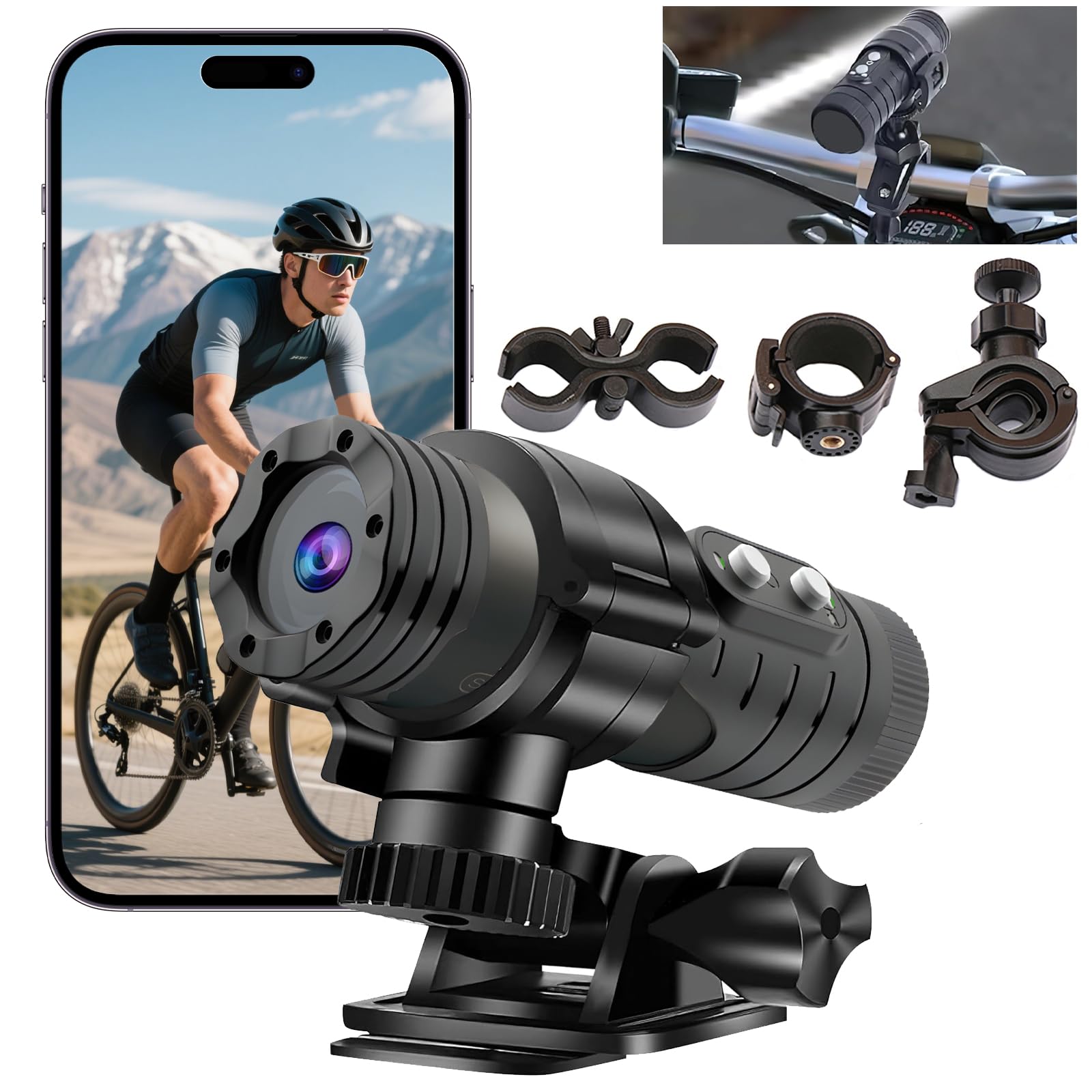 OBEST Action Cam Mini Helmkamera, Motorrad Dash Rekorder Outdoor wasserdicht Action Videokamera HD 1080p Sport Kamera für Radfahren, Daily Vlog, Video Kamera Fahrrad Helm Recorder 120 ° Weitwinkel
