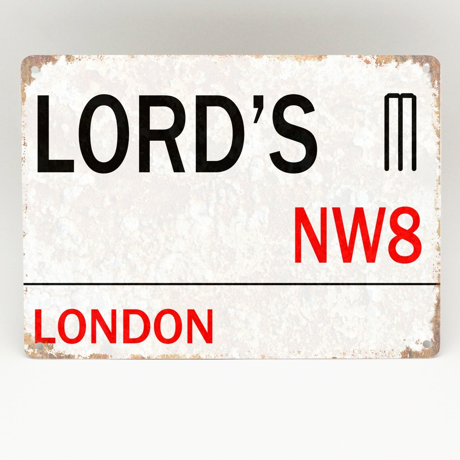 Ingzzaac Metalpostera138330 Lords Cricket Metal Sign London Street Road Man Cave Memorabilia Gift Plaque Decoration Props Plaque 8X12 Inch