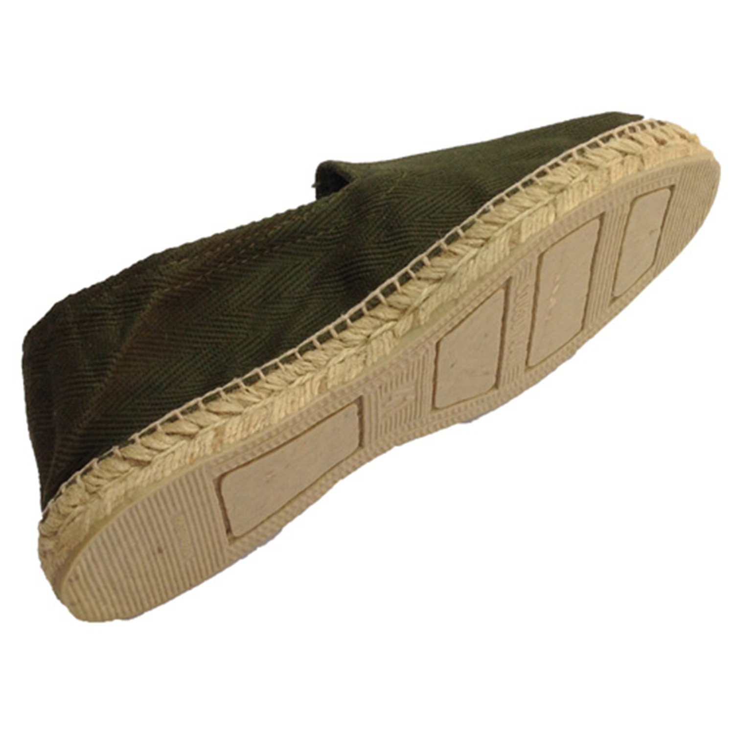 Made in Spain Alpargatas de Esparto Tela de Espiga y Suela de Goma por Debajo Kaki (Necesario Talla Extra)