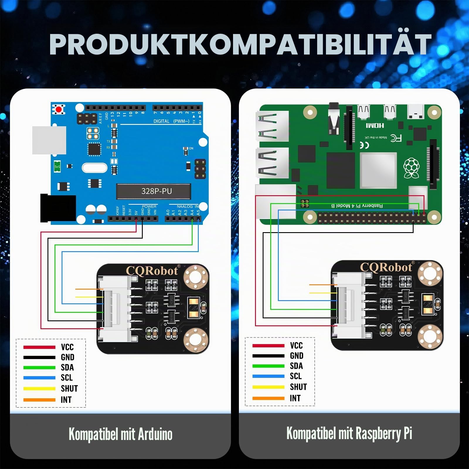 CQRobot VL53L1X der Ferne Messung Sensor(ToF) für Ferngespräche, kompatibel mit Raspberry Pi/Arduino / STM32, I2C-Schnittstelle. für Mobilen Roboter, UAV, Erkennungsmodus, Kamera, Smart Home.