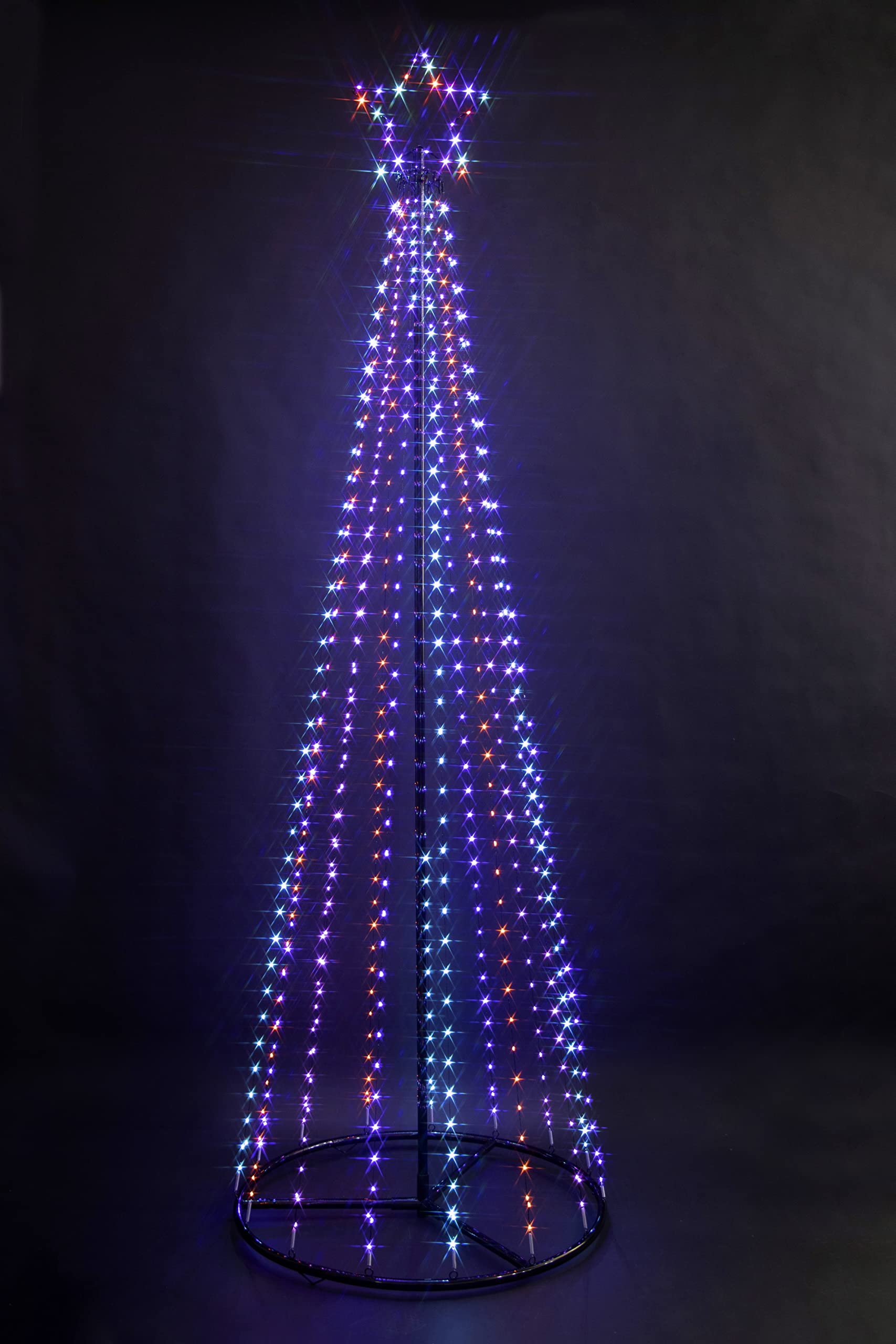 GSD LED Twinkling Maypole Trees, 1.4m to 4m Size, Vibrant Multi Color or Ice & Warm White Mixed - Indoor or Outdoor (1.4m (332 LED Lights), Vibrant Multi Colour)