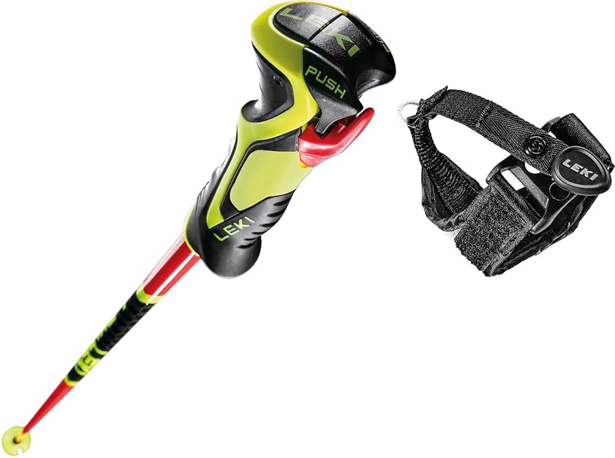 2023 Leki WCR Lite SL 3D Bright Red/Neon Yellow JR 100cm Ski Poles