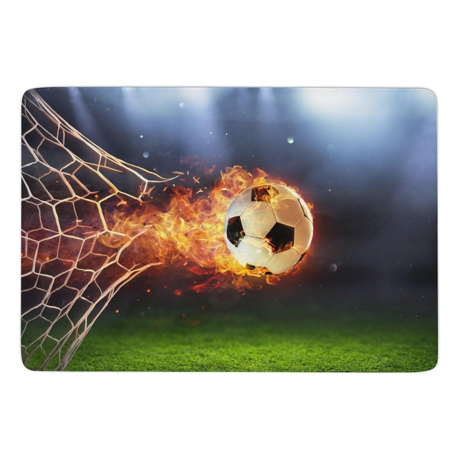 Tapis de sol football velours de corail doux absorbant pour chambre 150x100