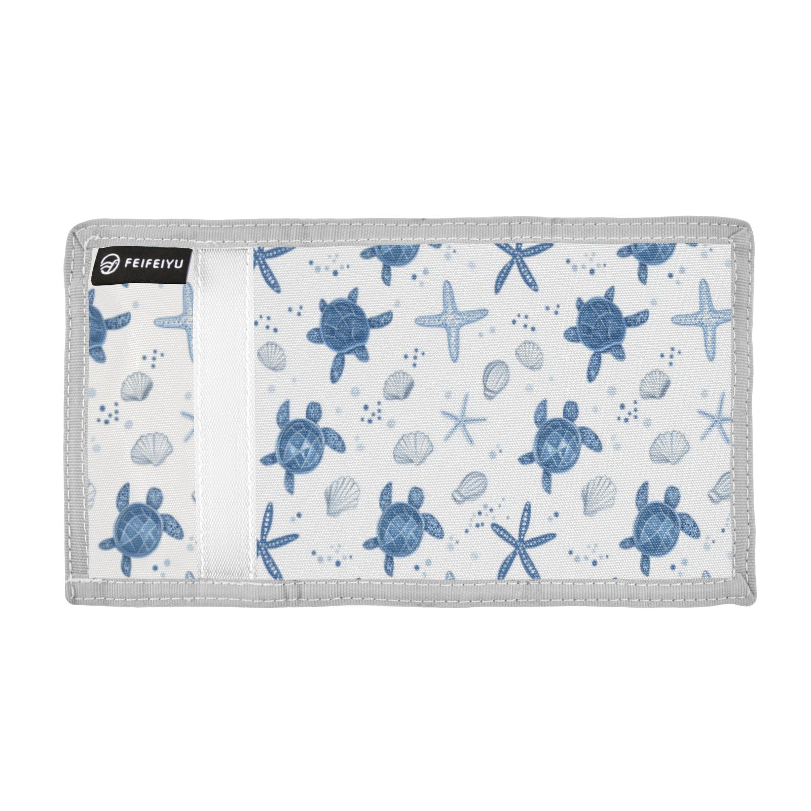 Wusikd Turtles Kids Wallet for Boys Girls Starfish Shells Toddler Trifold Wallet Novelty Wallet for Teens Women Men