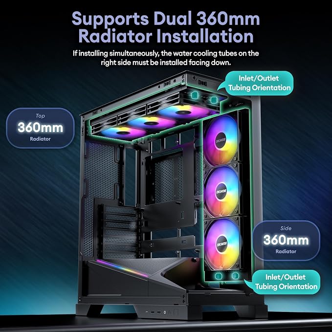 Gabinete PC Okinos Aqua 9 Mid Tower ATX Negro miniatura 8