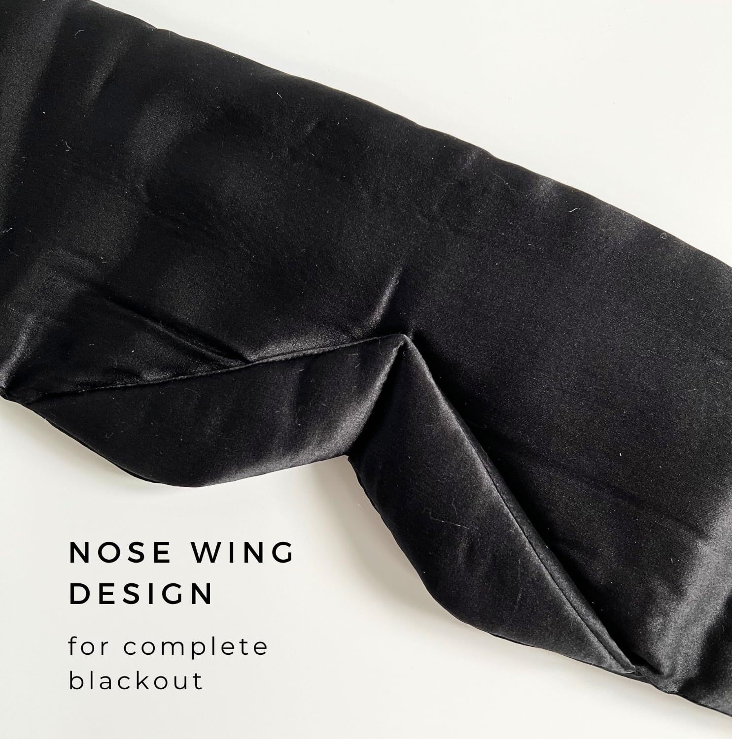 100% Mulberry Silk Eye Mask for Sleeping | Sleep Mask for Side Sleepers | Adjustable Strap | Soft, Breathable Shade Cover | Blackout Silk Eye Sleeping Mask | Flight Essential | Black