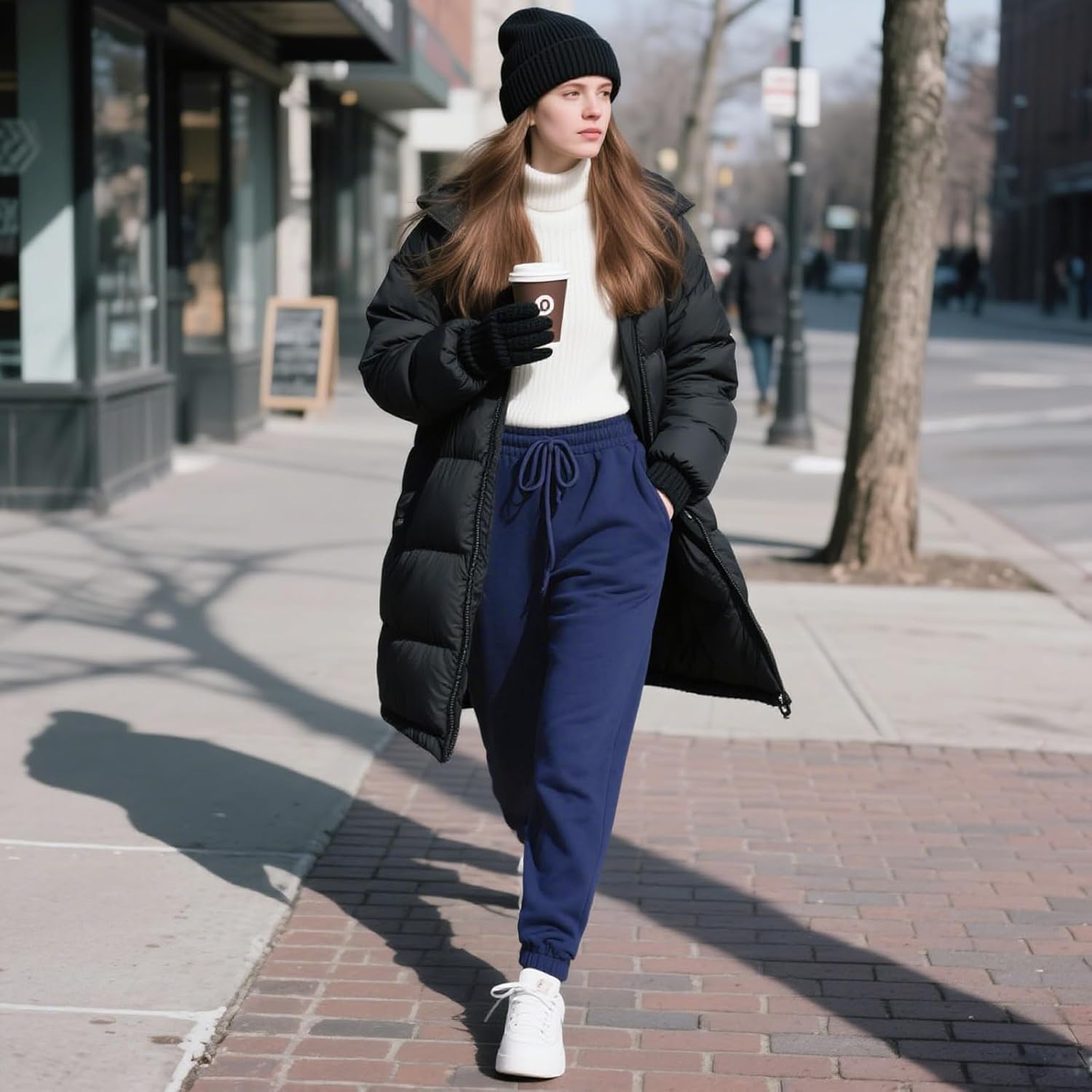 NEW YOUNG 3 Pack Fleece Lined Sweatpants for Women-Womens Joggers Pants with Pockets Workout Yoga Pants - Image 2