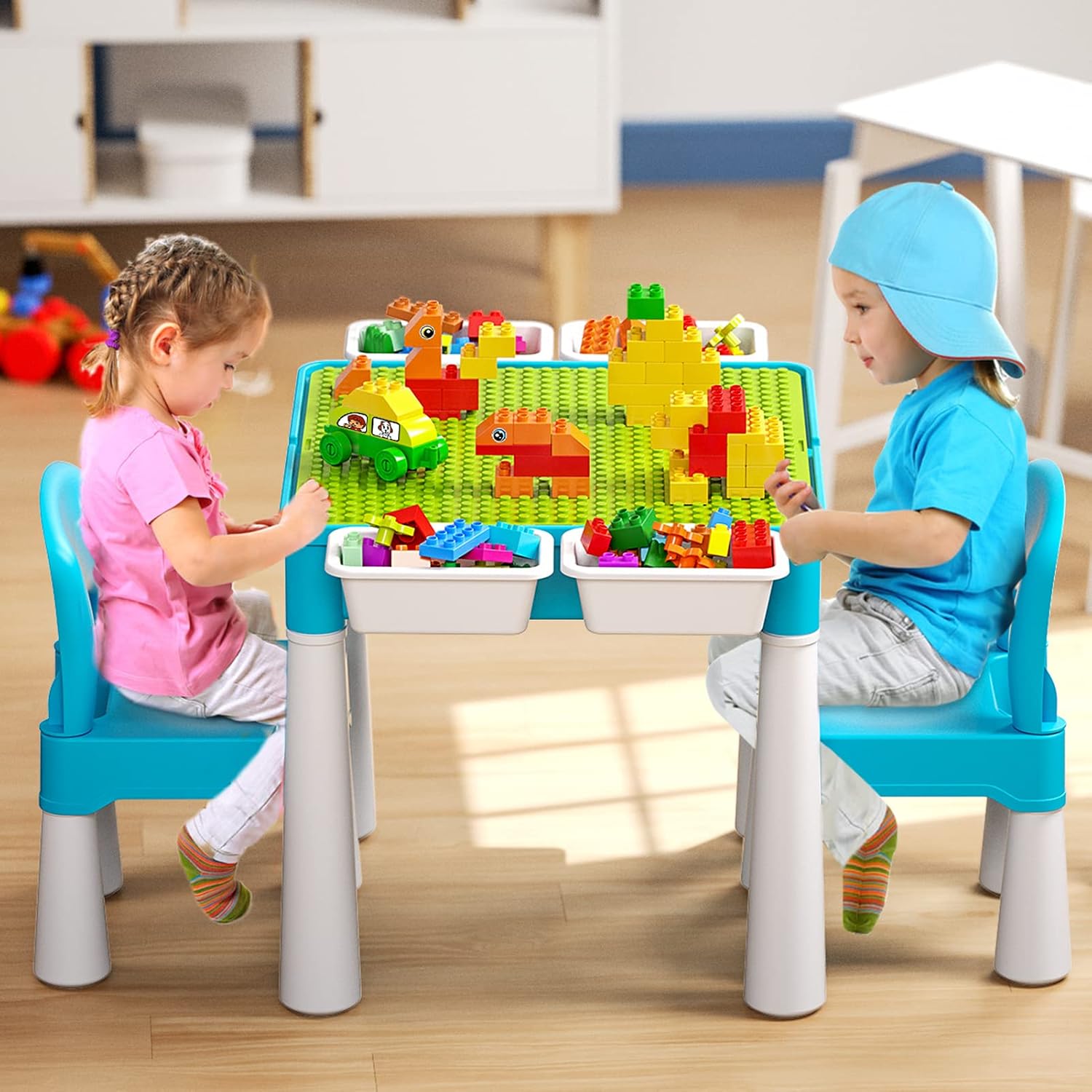 burgkidz Kids 5-in-1 Multi Activity Table and Chairs