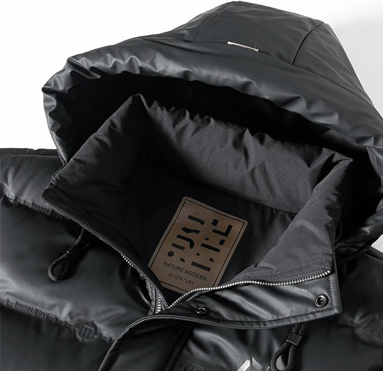 Men's Down Jacket Short Casual Thick Hooded Winter Coat Warm Ski Jacket