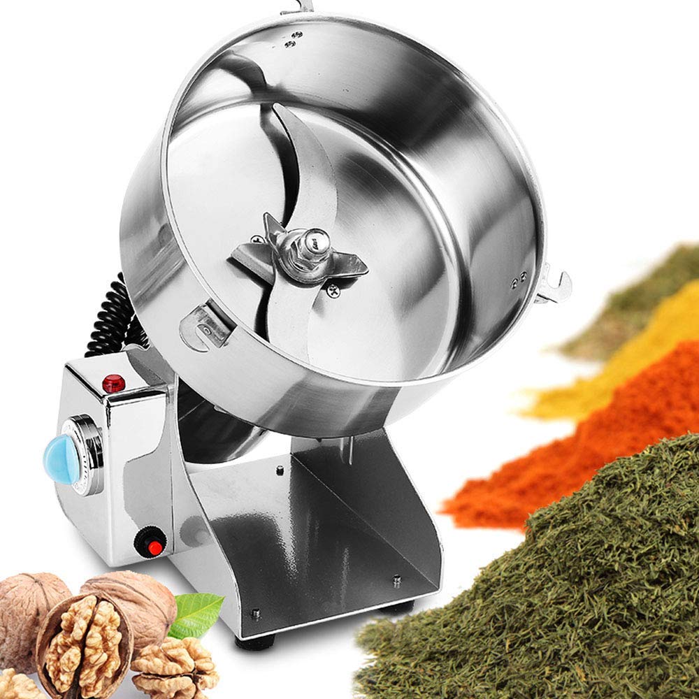 2000G Máquina de molienda de maíz Molinillos de café eléctricos Tipo oscilante de acero inoxidable Molino de alta velocidad Molino de semillas de grano Nuez de frijol Especias Hierba Pimienta Cereal T