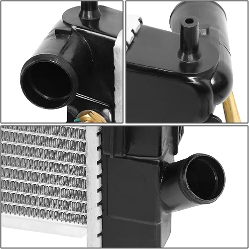 Miniatura 14 de DNA Motoring OEM-RA-2392 Radiador de enfriamiento de aluminio de 1 fila estilo OE compatible con 01-02 Kia Rio 1.5 AT, 25-1/2 pulgadas de ancho x