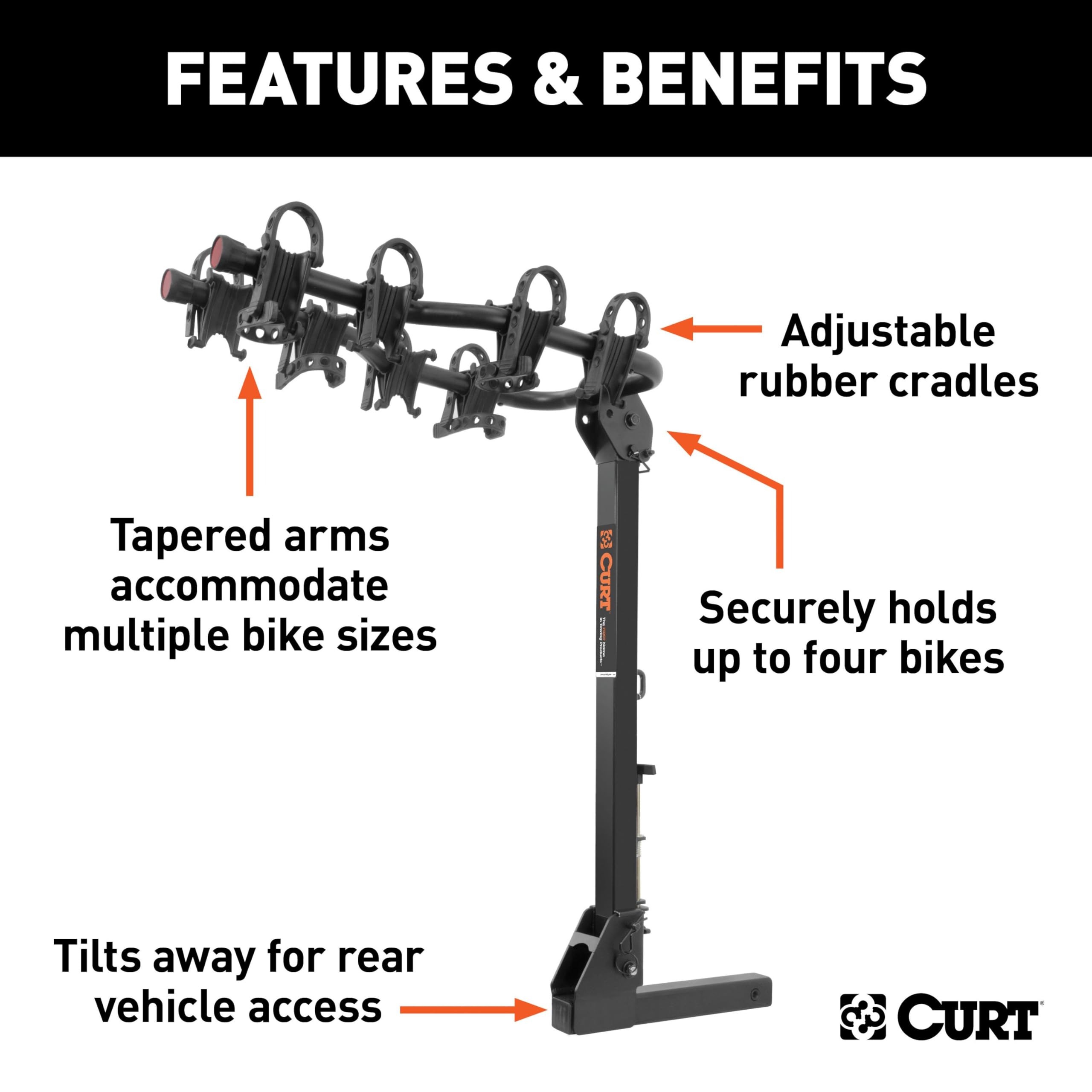 Amazon.co.jp: CURT プレミアムヒッチマウント自転車ラック(自転車4台 