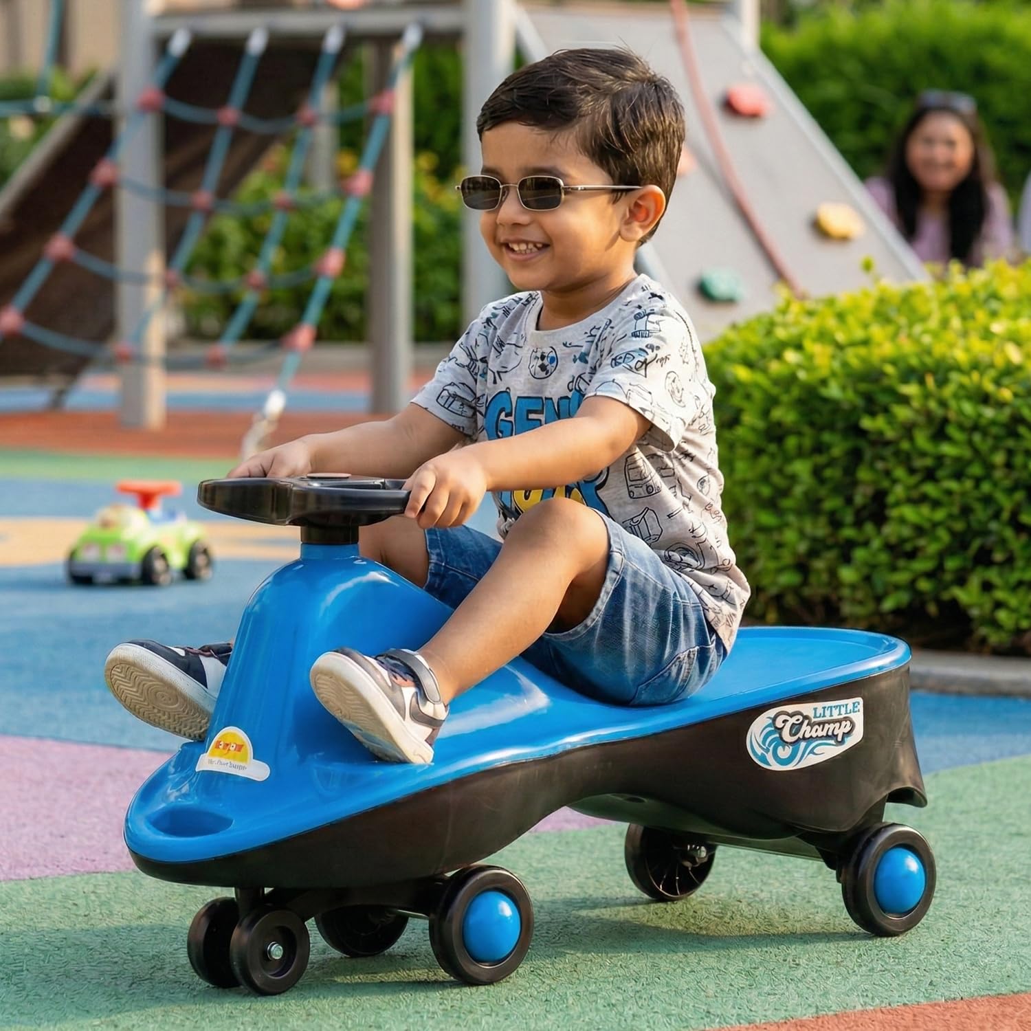 Toyzone Little Champ Swing Car – Blue | Magic Ride-On Car for Kids & Baby | Comfortable Seat & Durable Design | 3+ Years-image-29