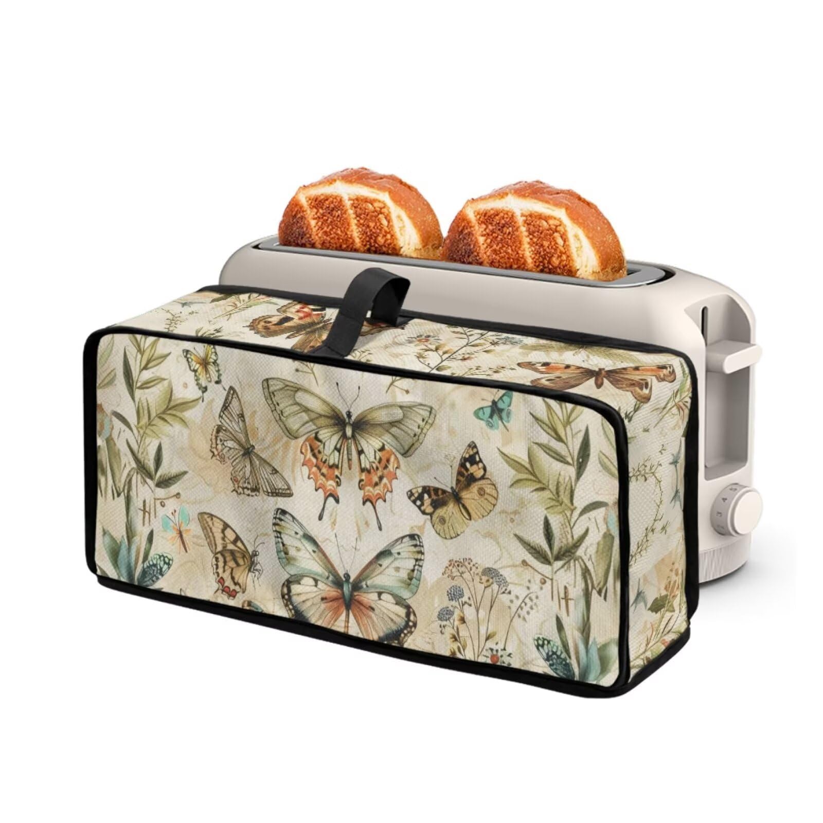 Slim Toaster Cover Butterfly Toaster Cover 2 Slice Slim Small Appliance Covers, Water-Resistant Dustproof Bread Dust Covers, Kitchen Appliance Protector Easy to Clean