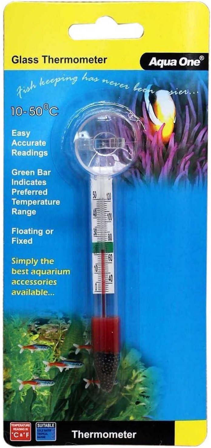 Aquarium Glass Thermometer 10306 Fish Tank Aqua One Floating Or Fixed