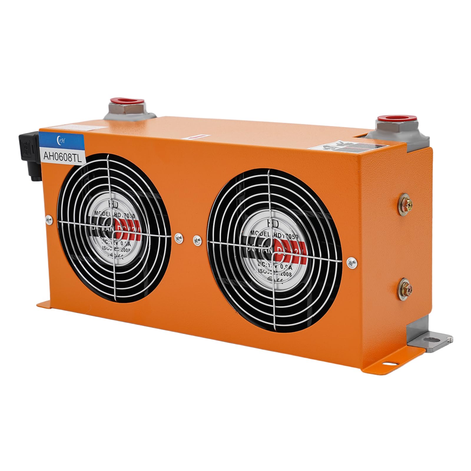 Refrigeratore dell'olio idraulico, CC 12 V, doppia ventola 60 l/min, refrigeratore dell'olio raffreddato ad aria, ≤ 2 MPa, 3000 kcal/h, raffreddato ad aria, per sistemi idraulici e trasmissioni
