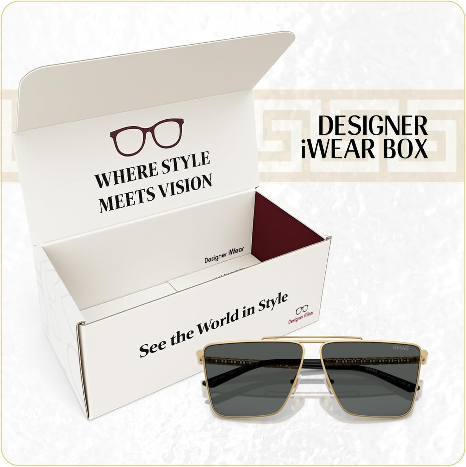 Versace VE2266 64MM Square Sunglasses For Men +BUNDLE with ACCESSORY EYEWEAR KIT - Image 6