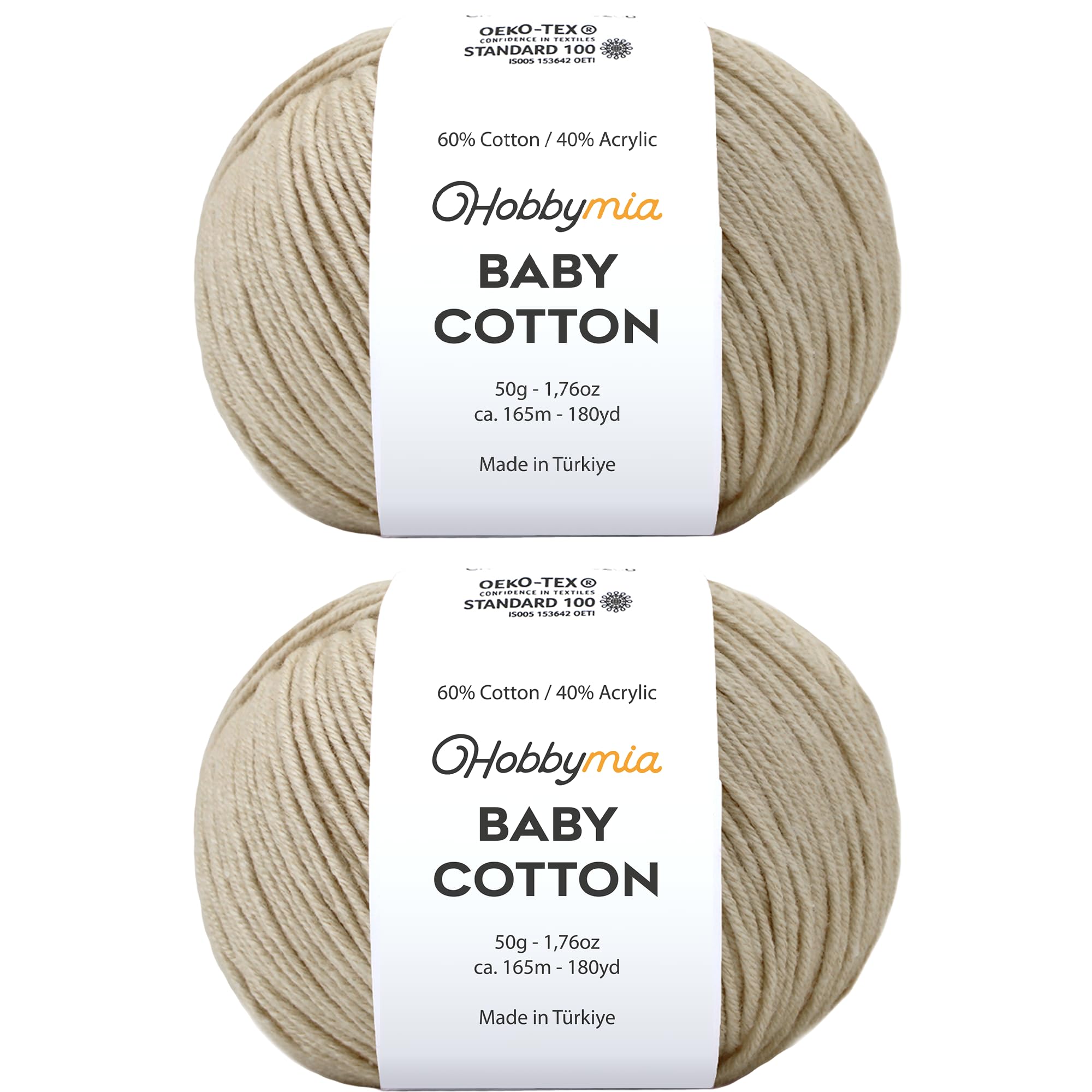 Baby Cotton Blend Yarn – Soft Sport Weight Yarn for Crochet & Amigurumi - 50g/180yds - 60% Cotton 40% Acrylic - Ideal for Baby & Knitting Proj.(Neon Green, 1 Ball) — view 66