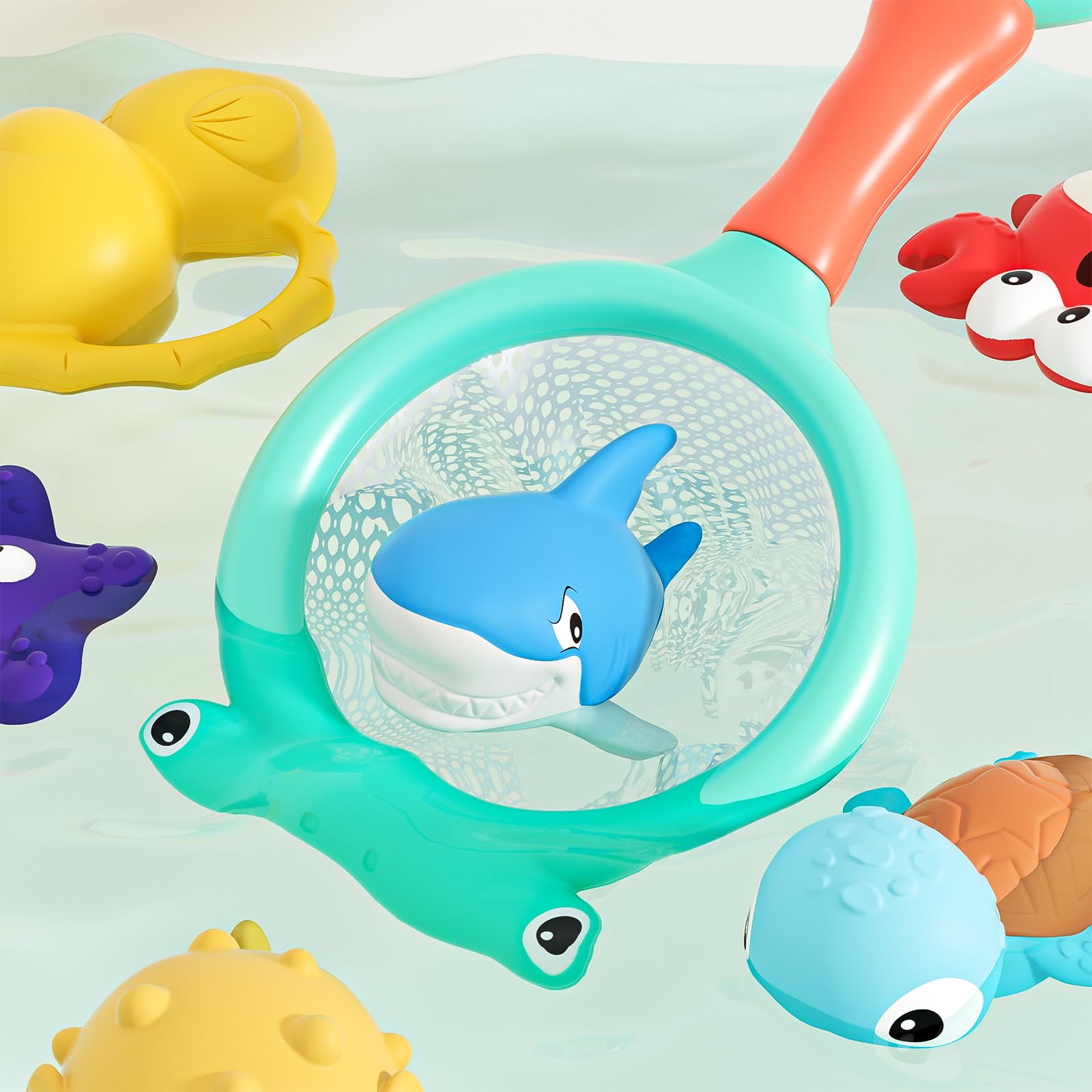 KADAYAY sans Moisissures Jouet de Bain Bébé 6+ Mois, 12PCS sans Trou Ensemble de Jeux de Bain pour Enfants, Jeux Amusants pour Baignoire et Piscine, Cadeau Parfait pour Garçons et Filles