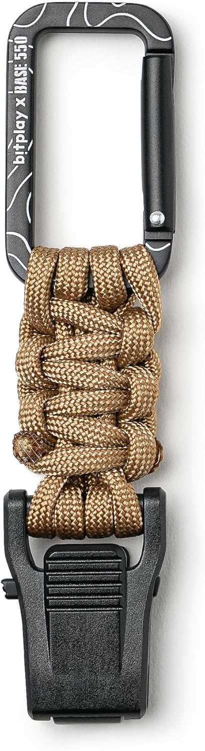 bitplay Paracord Quick-Release Carabiner, for Outdoor Adventures, Camping, Hiking, Gym, Use with Hammocks, Keychains