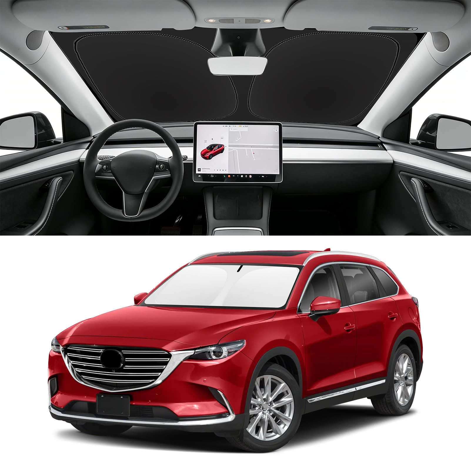 Custom Fit Windshield Sun Shade for Mazda CX9 2016-2023