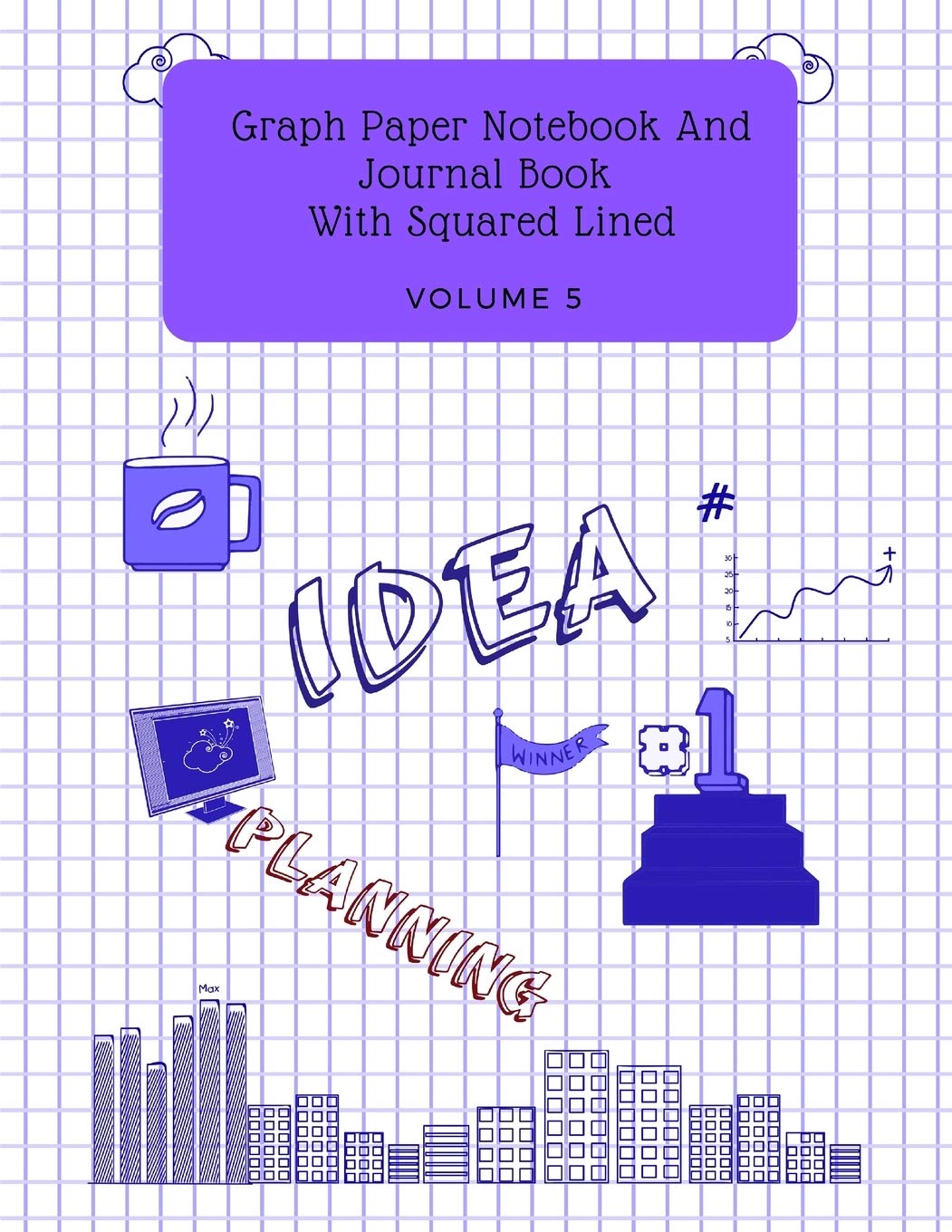 Graph Paper Notebook And Journal Book With Squared Lined: Dual Notebook Graph & Lined Quad Ruled, 101 Sheets Large, 8.5 x 11 (Volume 4)