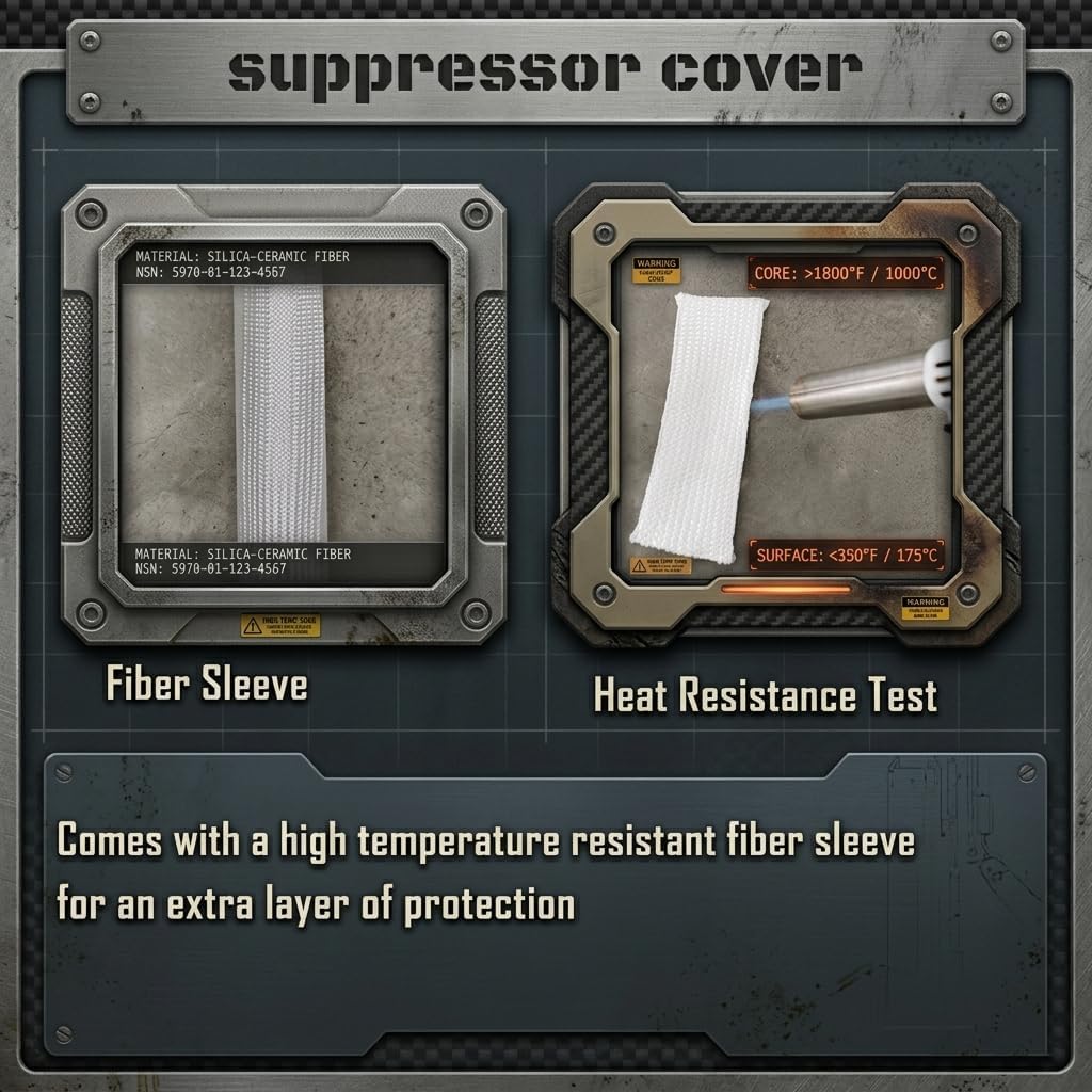 5“ 6” 7“ 7.5” 10“ Suppressor Cover with Burn Proof Micro Fiber Sleeve Heat Resistant Suppressor Wrap Rifle High Temp Blocker Silencer Covers