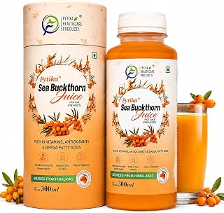 Fytika Sea Buckthorn Juice - 300 ML (PACK OF 1) | Pulp Concentrate Made for Your Total Body Care & Wellness | Rich in Vitamin C, Omega 3, 6, 7, 9 & Antioxidants | For Men & Women