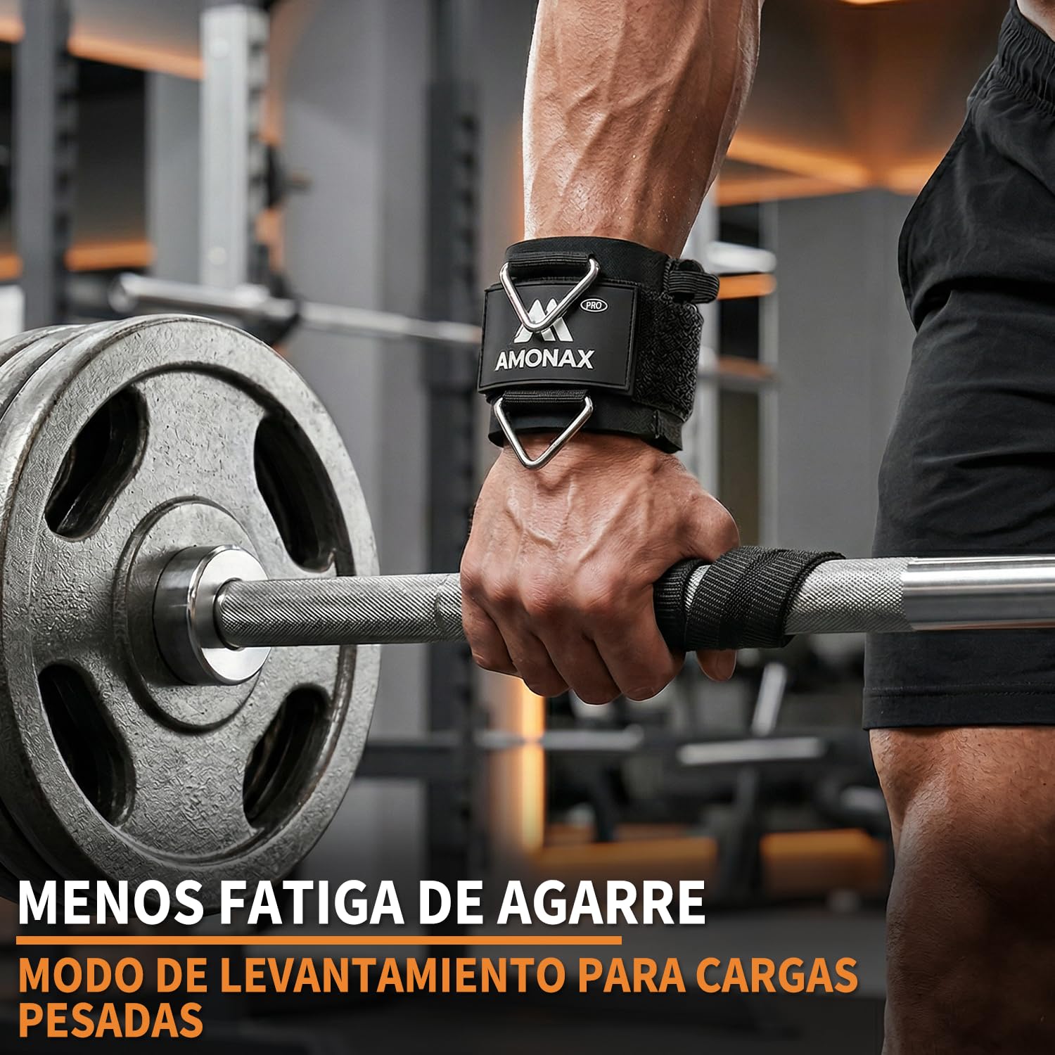 Amonax 3-en-1 correas de levantamiento de pesas, correas de tobillo para máquinas de cable, brazaletes de gimnasio acolchados para máquinas de cable, correas de fitness con anillo en D triangular y