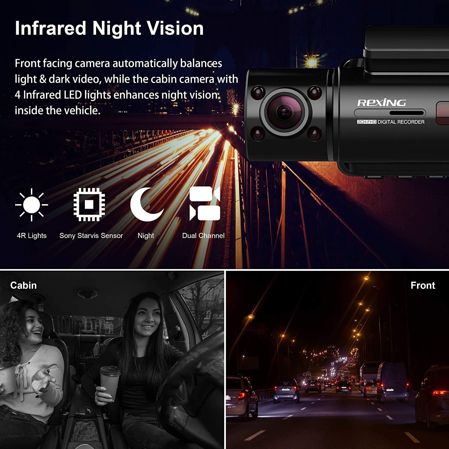 Bіg Sаlе REXING V3 Basic Dual Camera Front and Inside Cabin Infrared Night Vision Full HD 1080p WiFi Car Taxi Dash Cam with Supercapacitor, 2.7 LCD Screen (V3 Basic - Without GPS) Flаѕh Sаlе REXING V3 Basic Dual Camera Front and Inside Cabin Infrared Night Vision Full HD 1080p WiFi Car Taxi Dash Cam with Supercapacitor, 2.7 LCD Screen (V3 Basic - Without GPS)