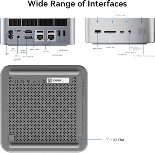Vista 17 de Beelink EQI Mini PC W-11 Pro i3-1220P 16GB DDR4 500GB NVMe M.2 SSD Dual Display 4K@60Hz Salida, Wi-Fi 6, RJ45, PSU integrada para oficina