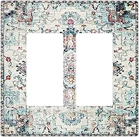 Vista 68 de Cubierta de Interruptor de Luz de Estilo Boho Vintage de los 70 Sol Arcoíris Champiñón Floral Rocker Individual 1 Gang Cubierta de Enchufe