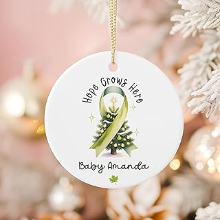 Personalized Lymphoma Awareness Ornament Hope Grows Here Keepsake, Cancer Support, Oncologist Doctor and Nurse