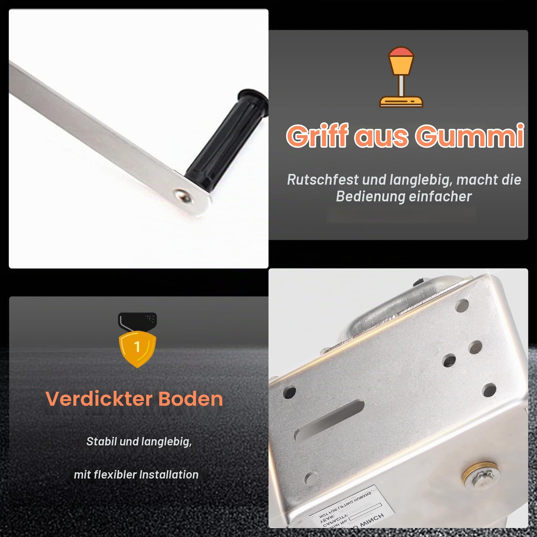 Handseilwinde Edelstahl,1200/2600lbs Klein Seilwinde Hand mit Bremse | Professional Handwinde mit 10 m Stahldrahtseil für Yacht, Anhänger und Forst, Bootswinde