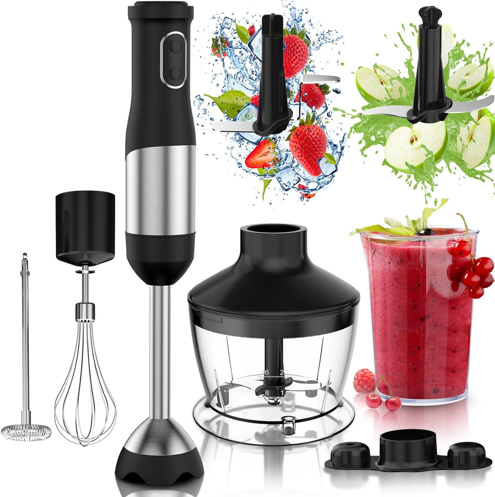Immersion Hand Blender, UTALENT 5in1 8Speed Stick